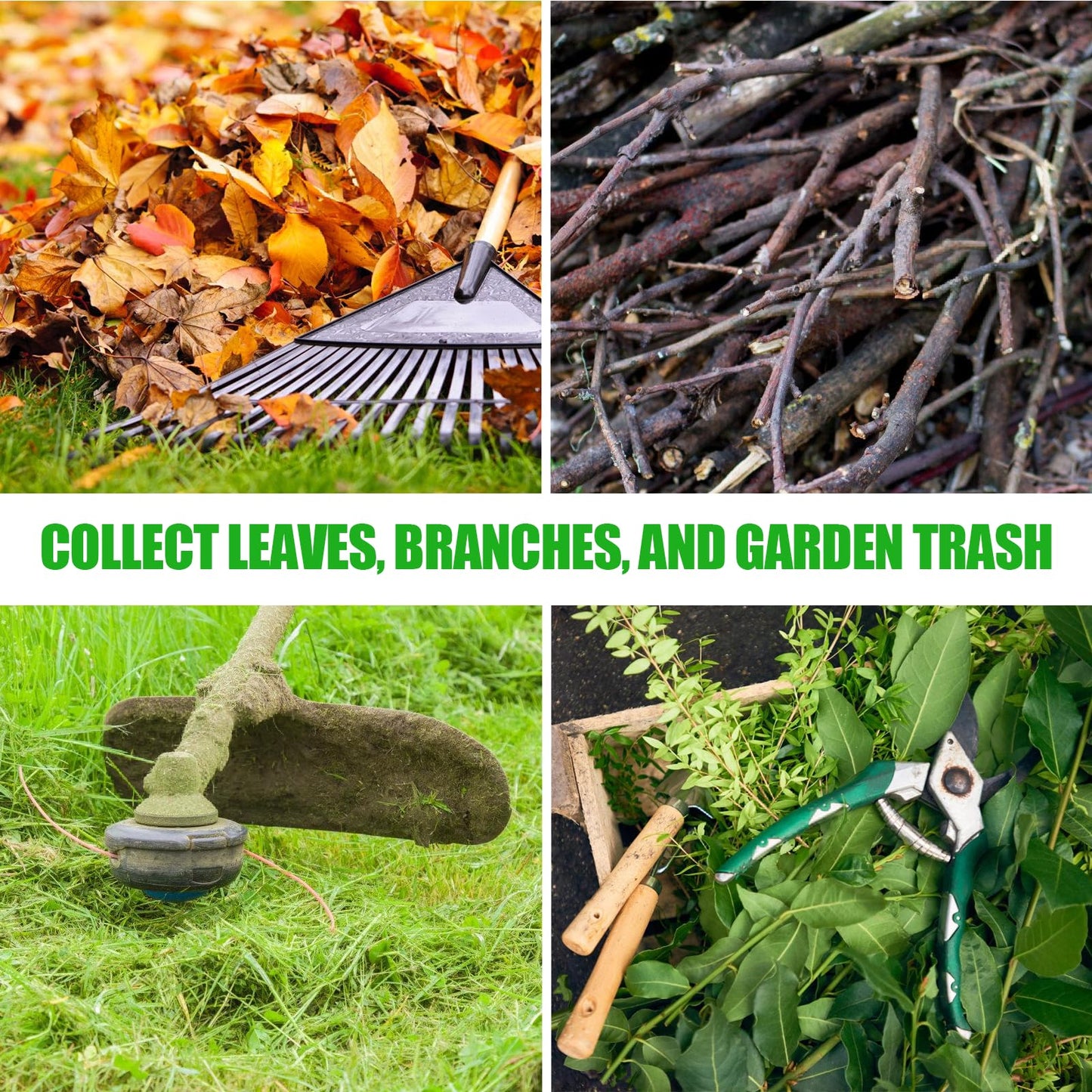 UQM Leaf Collector, Portable Pop Up Leaf Bags, Foldable Leaf Pick Up Tools Patent Number D1005635, Reusable Yard Garden Bags for Leaves Lawn Trash