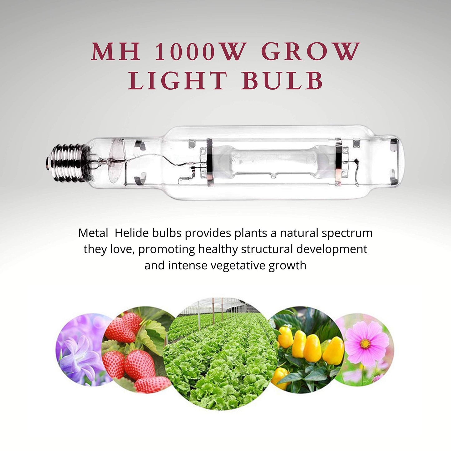 Opulight 1000W Metal Halide Super MH 6000K Grow Light Bulb Lamp, 2-Pack