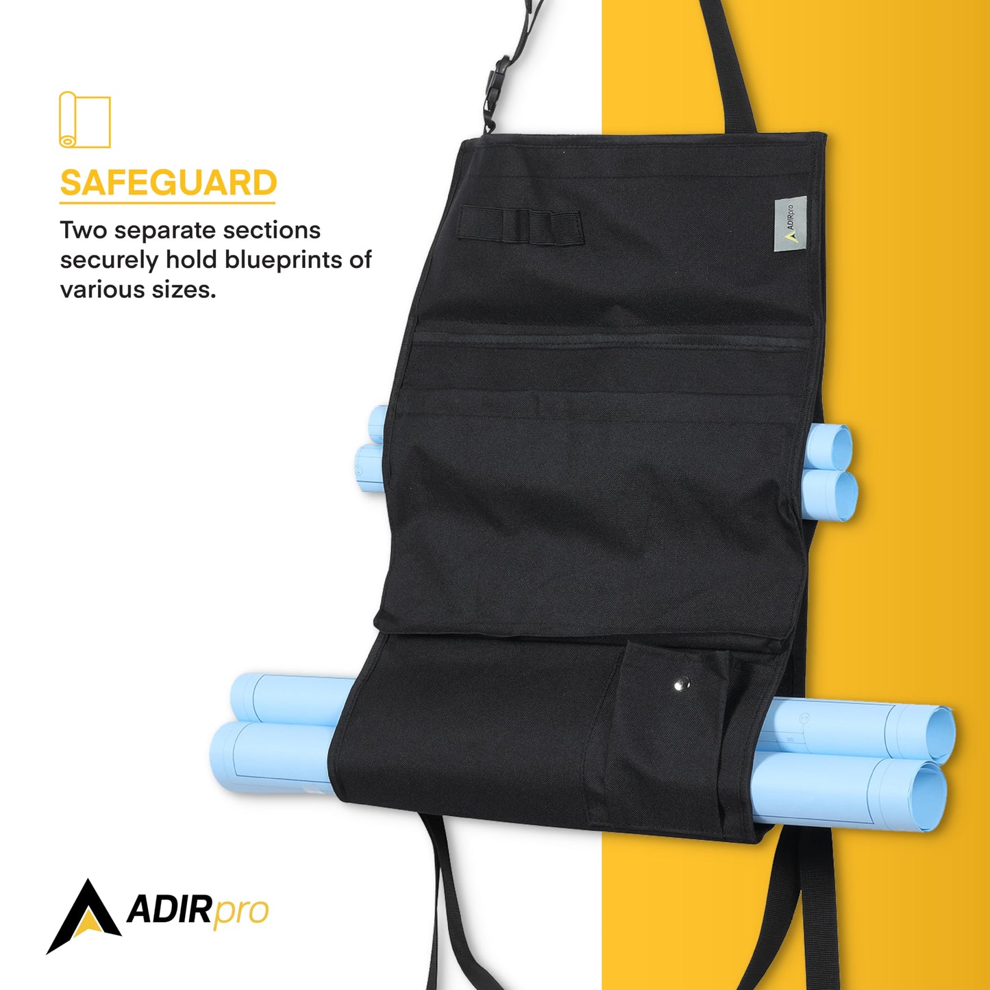 Adir Plans Car Holder for Blueprints, Maps, Drawings, Artwork, Posters, and Documents - With Pockets by Adir Corp