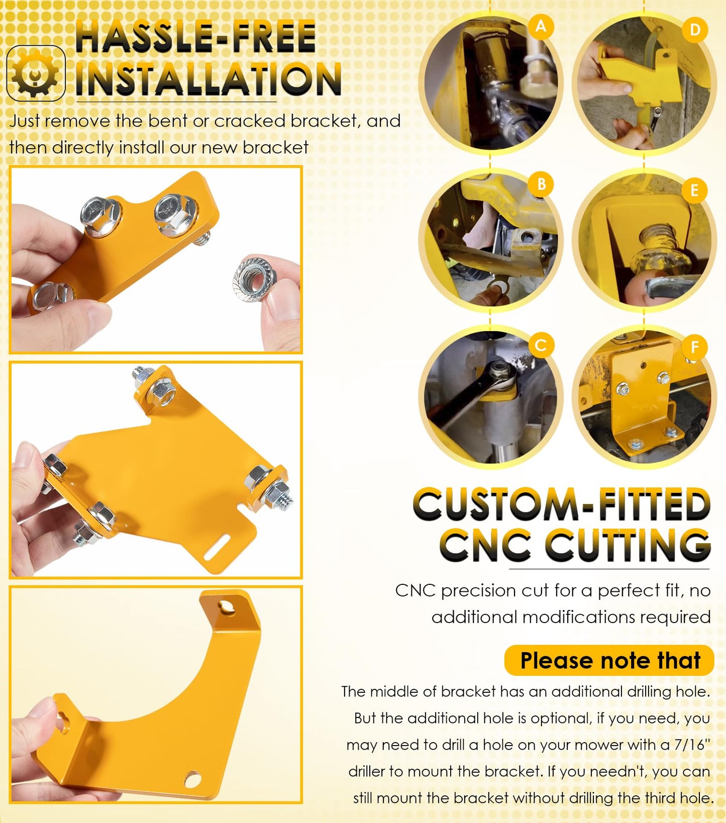 125255 Hydro Transmission Brackets Kit for Zero Turn Mower Hustler Raptor SD SDX Mower Replace 552564, 552565, 552566, 552567