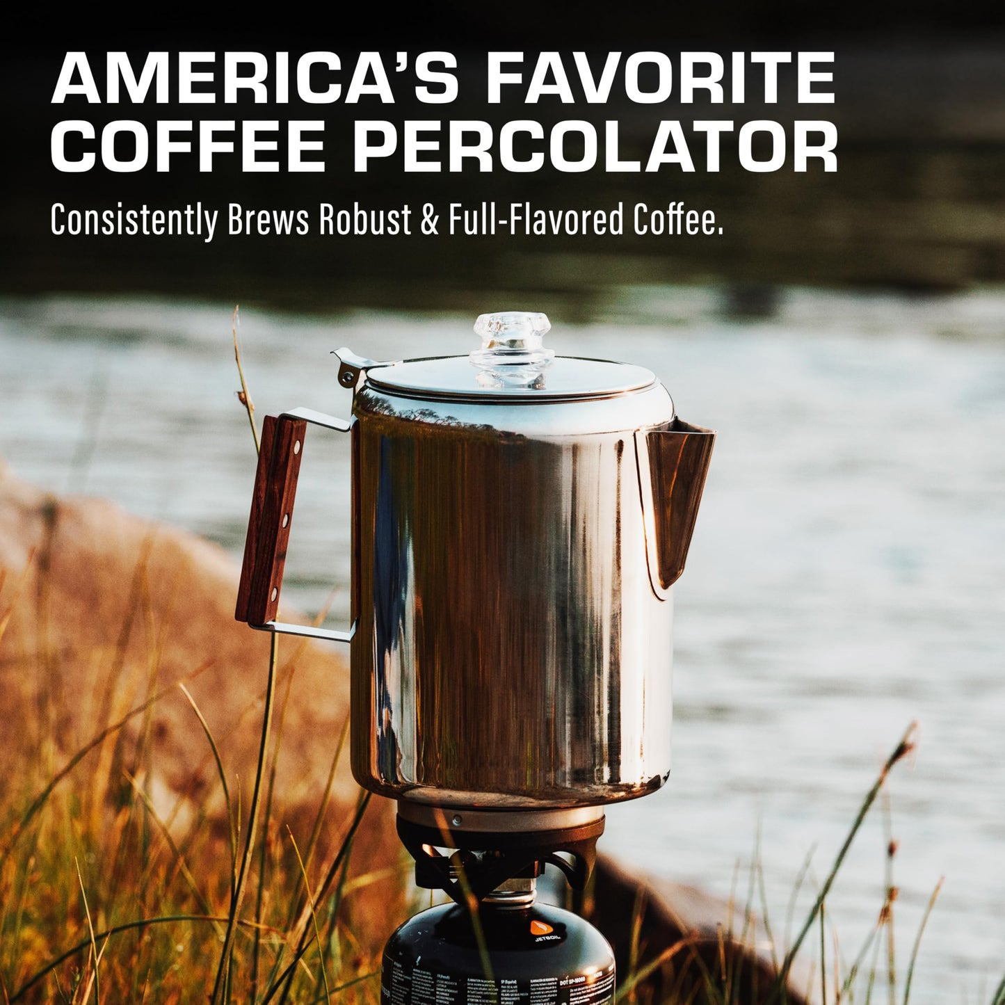 COLETTI Bozeman Percolator Coffee Pot – Camping Coffee Pot — NO Aluminum or Plastic [12 cup]