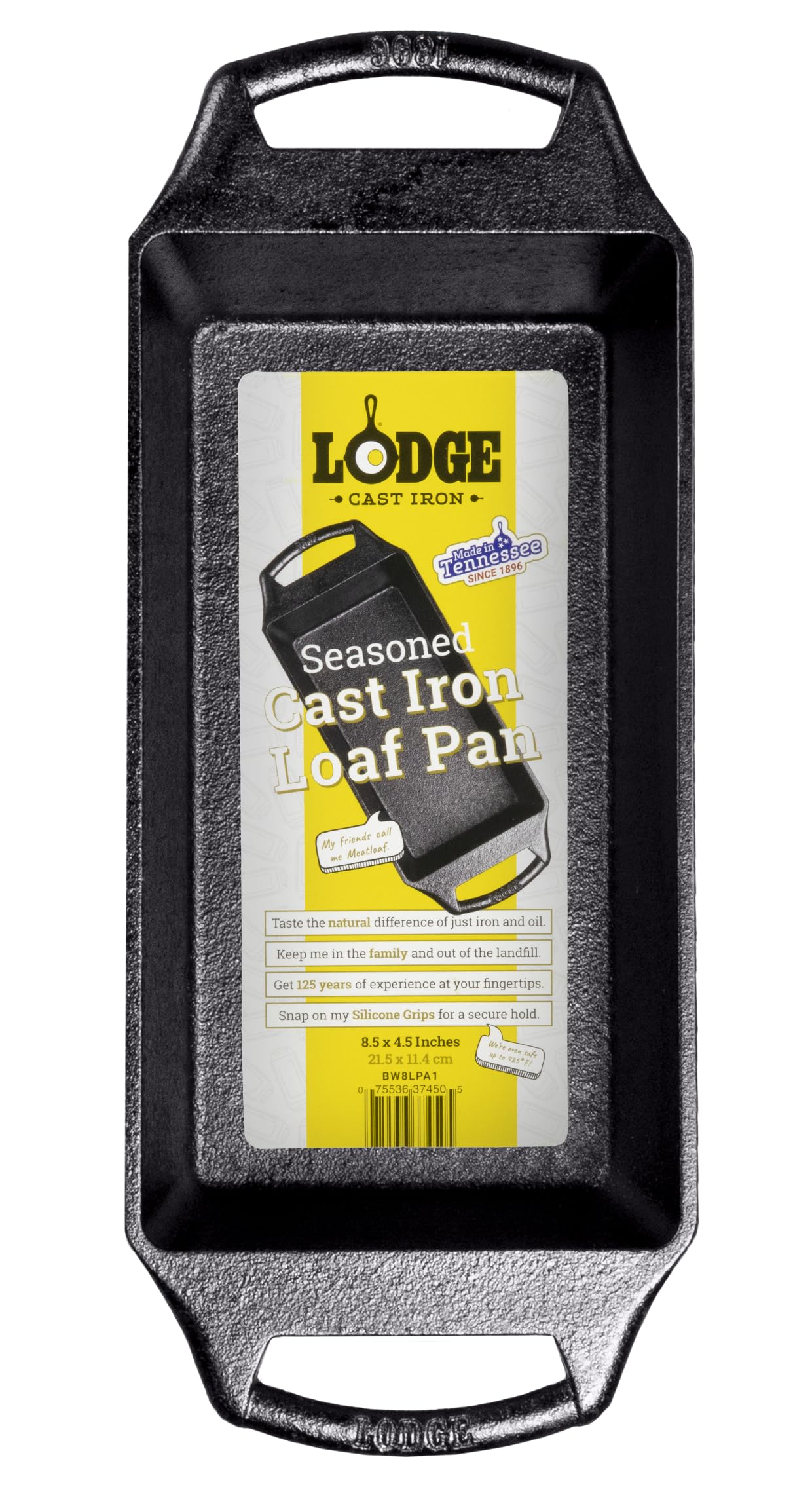 Lodge Cast Iron Loaf Pan 8.5x4.5 Inch, Black