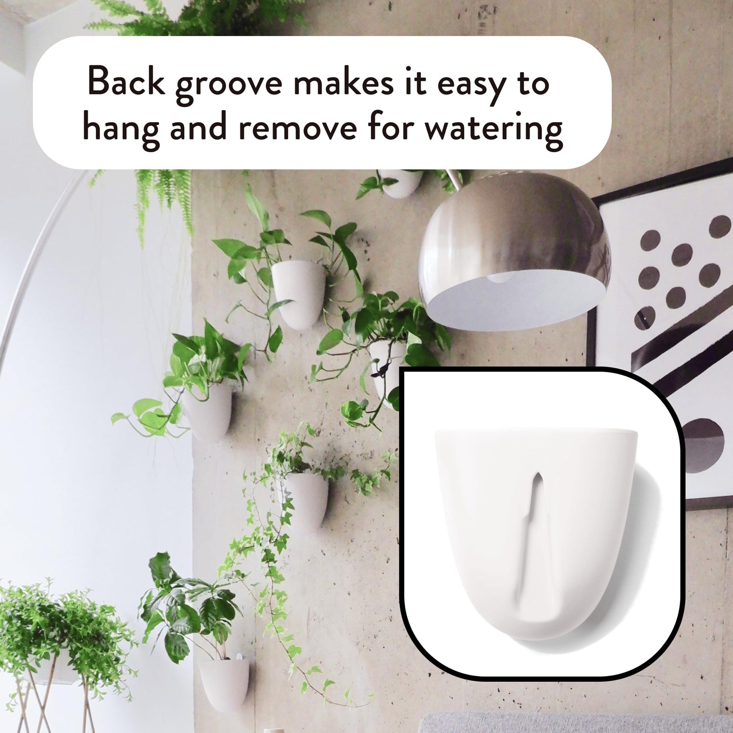 PlantPod Luxe - Self-Watering Wall Planters (Set of 6) - Easy to Water and Install - Lightweight - Design Your Own Vertical Garden - Wall Planters for Indoor Plants