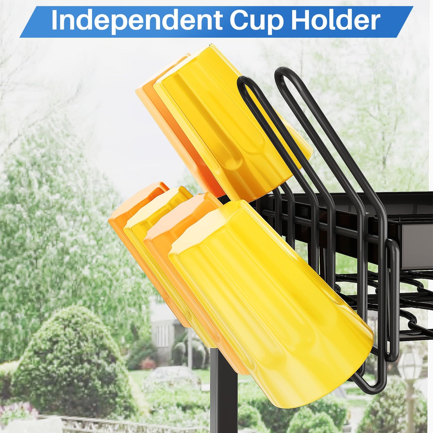 Over The Sink Dish Drying Rack, Adjustable (26.8" to 34.6") Large Dish Drying Rack for Kitchen Counter with Multiple Baskets Utensil Sponge Holder Sink Caddy, 2 Tier Black