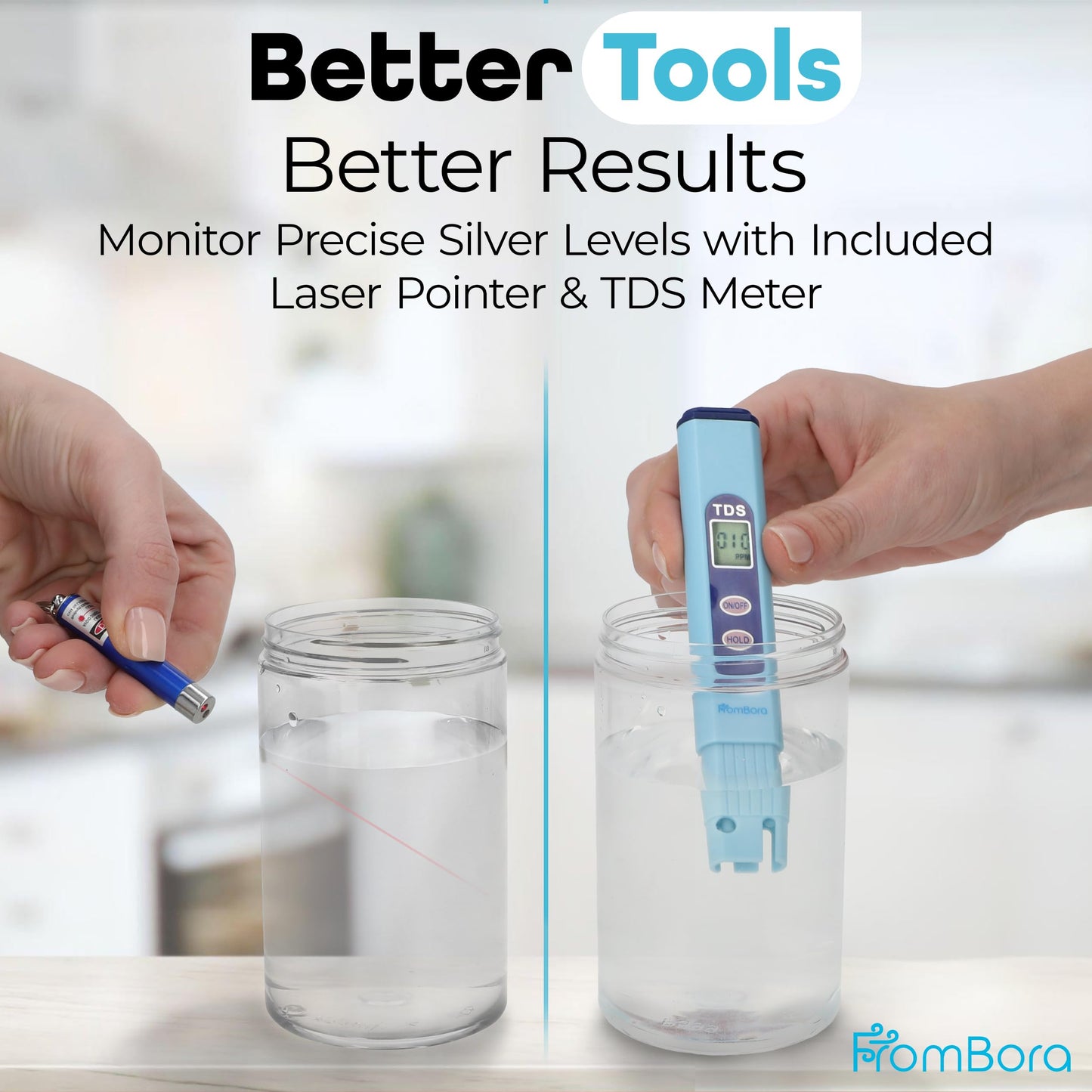 Colloidal Silver Generator Kit – 99.99% (Ag) Rods, TDS Meter Colloidal Silver Machine, Impure Water Indicator, Water Ionizer Machine for Home, Travel Bag, Simple Kit