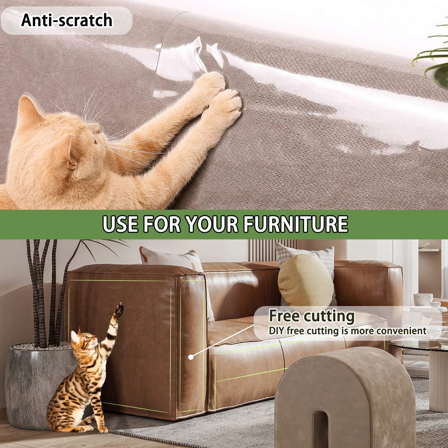 Clear Contact Paper Wall Protector - Shackcom 15.7in X 9.84ft Self Adhesive Removable Kitchen Oil-Proof Waterproof Sticker Heat Resistant Cat Dog Scratch Protector for Door & Wall & Furniture