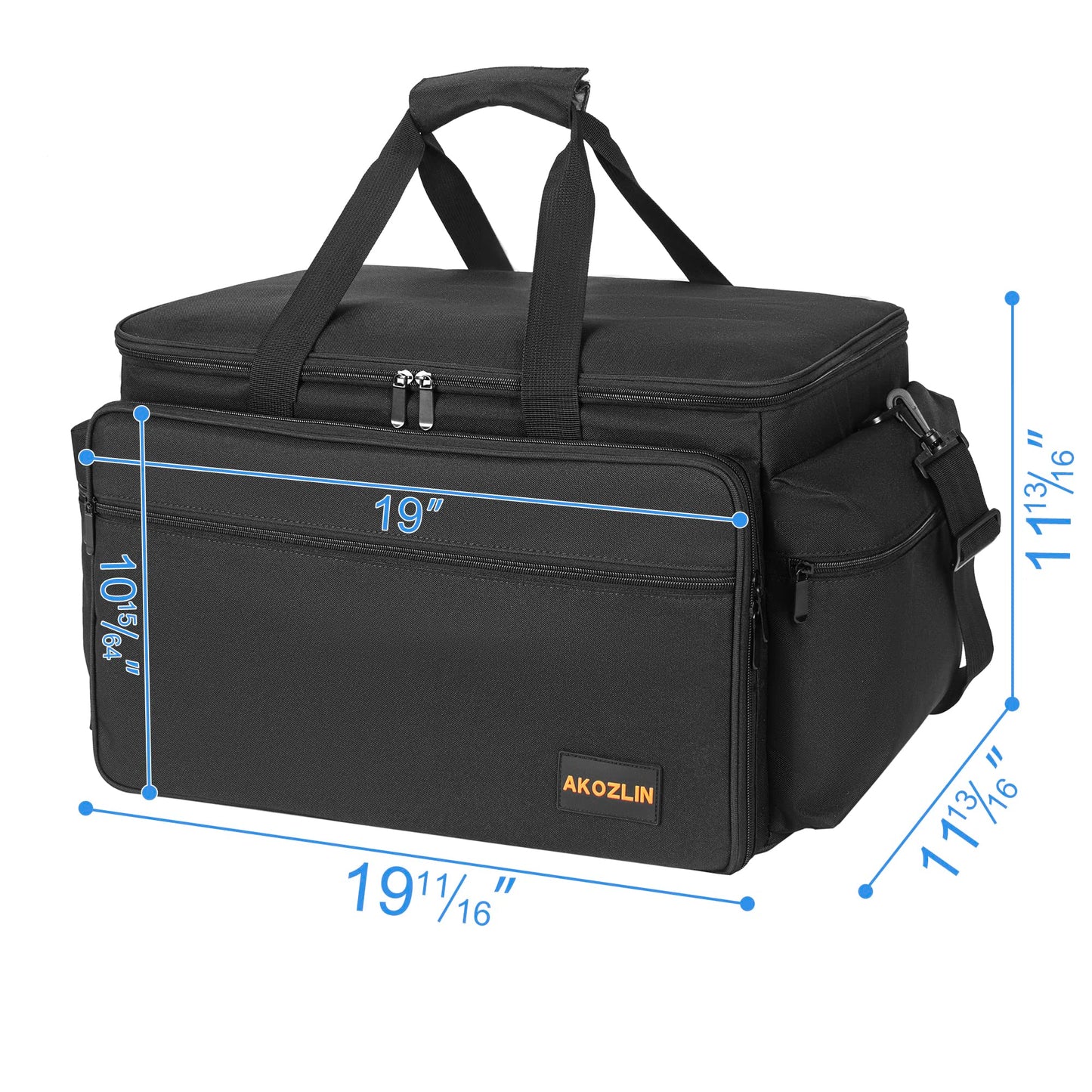AKOZLIN DJ Cable File Bag with 10 Detachable Dividers and Bottom Cable Bags for Musicians Travel Gig Bag for 15.6" Laptop,Professional DJ Gear, Sound Instrument and Music Equipment Accessories,Large