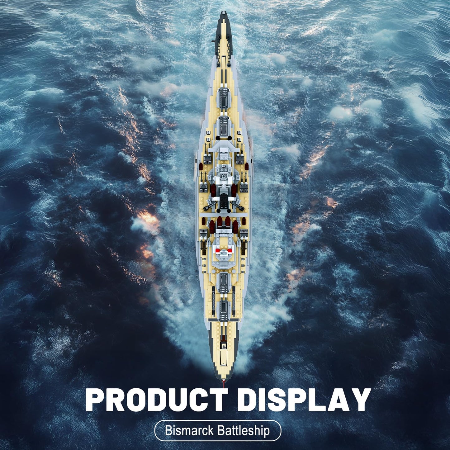 Brihappen Bismarck Battleship Building Kits for Adult Men Boys (2081Pieces) - Large Military World-Class Bismarck Battleship Model for Home Office Collection, Birthday Gifts for Building Blocks Lover