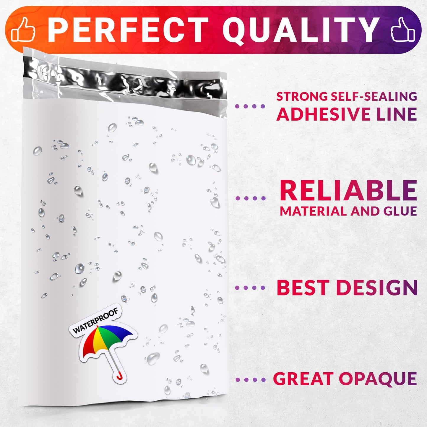 ABC Gusseted Poly Mailer 13 x 16 x 4 Inches. Pack of 100 White Poly Mailers. Large Shipping Bags for Clothes. Self Sealing Poly Bags. Expandable Poly Mailer. Mailer Bags for Packaging, Packing