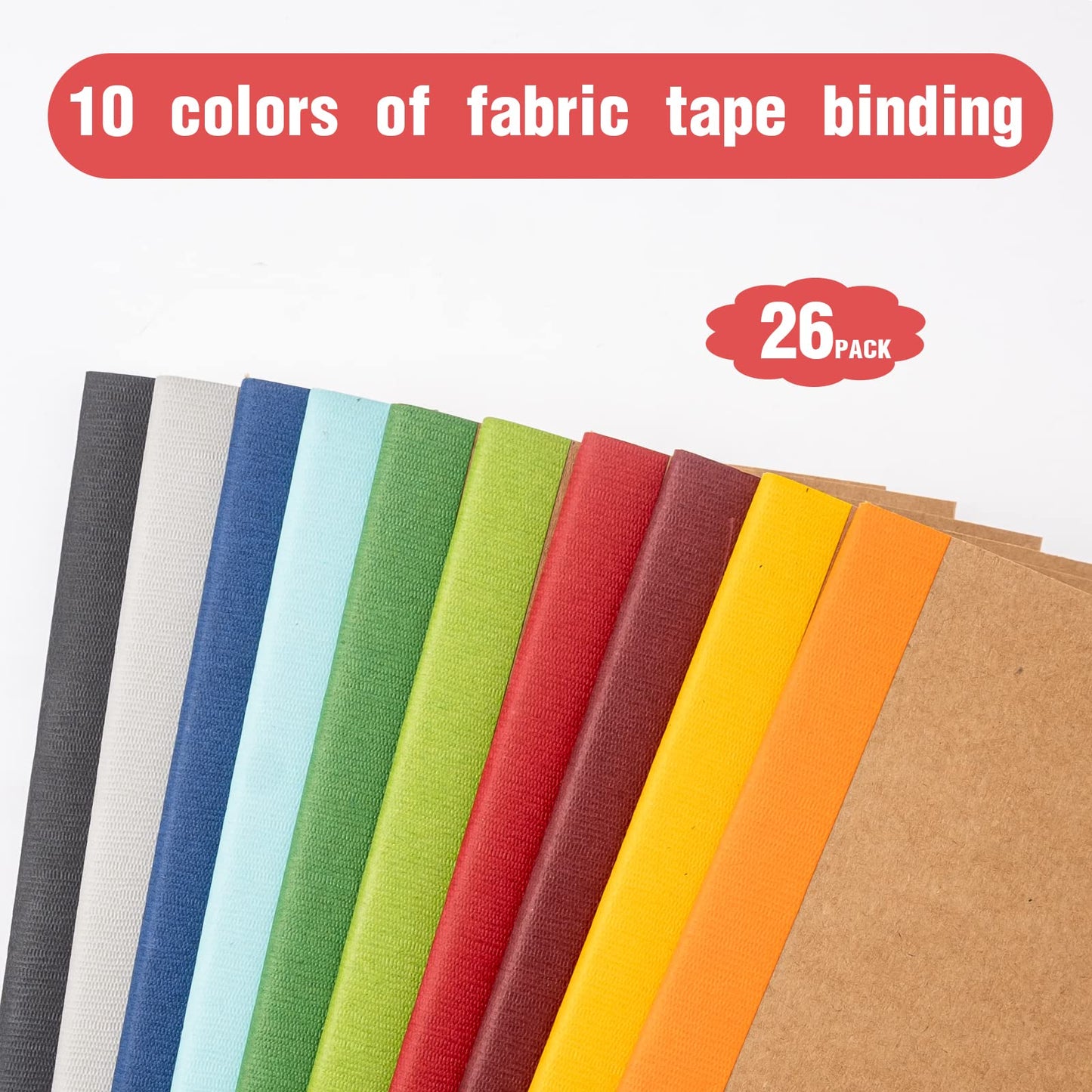 KisSealed 26 Pack A5 Kraft Notebooks,10 Colors Composition Notebooks, Lined Travel Journal Bulk with Rainbow Spines for Travelers, Students and Office Supplies,60 Pages,8.3x 5.5 inches