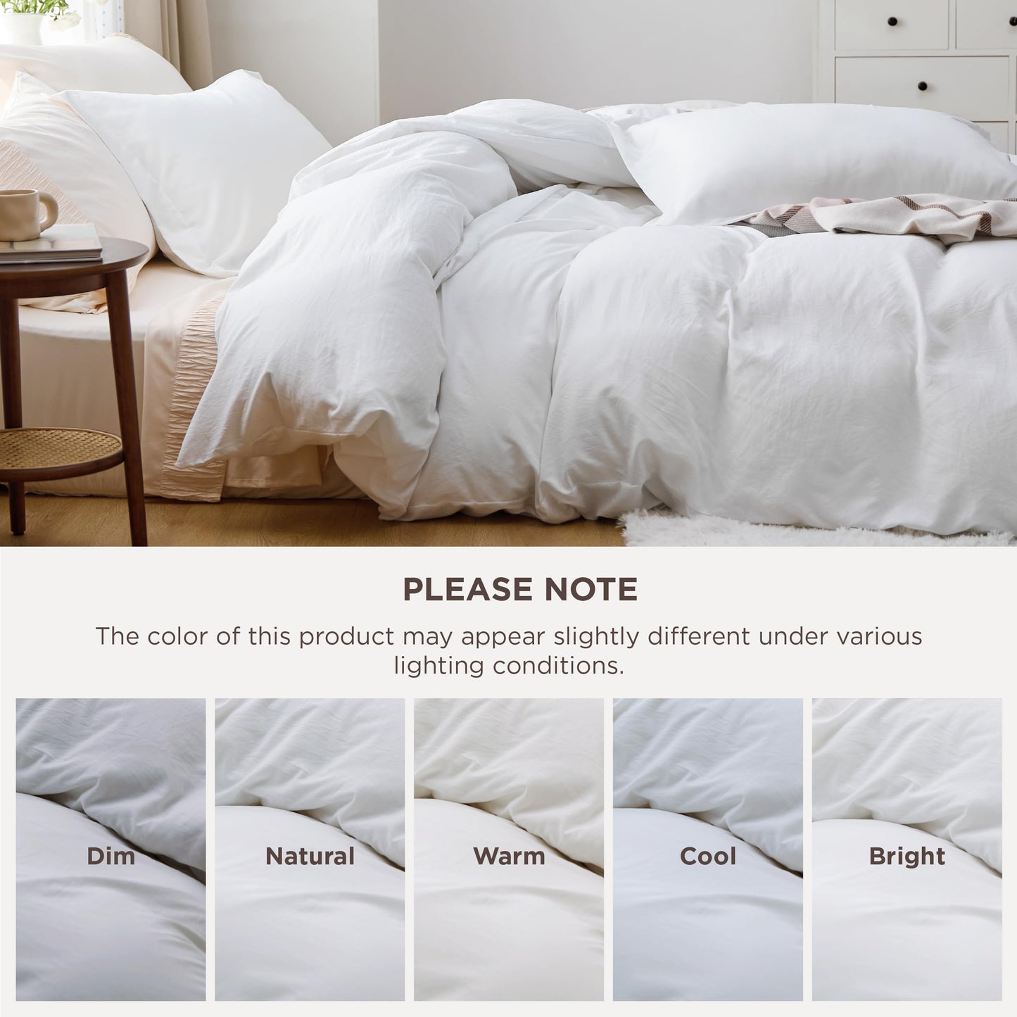 Bedsure White Duvet Cover Queen Size - 3 Pieces Prewashed Cotton-Like Extra Soft Bedding Set, Includes 1 Duvet Cover 90x90 Inches with Zipper Closure & 2 Pillow Shams, Comforter Not Included