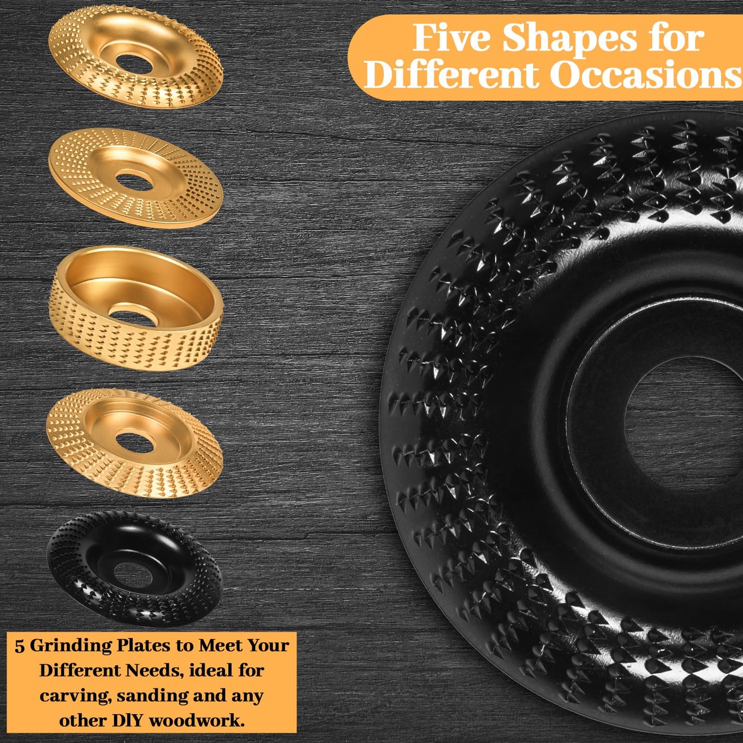 11Pcs Wood Carving Disc for 4" or 4 1/2" Angle Grinder, Angle Grinder Wood Carving Disc,Wood Shaping Grinding Disc for Angle Grinder Attachments, Stump Grinder Teeth, Wood Shaping Tools