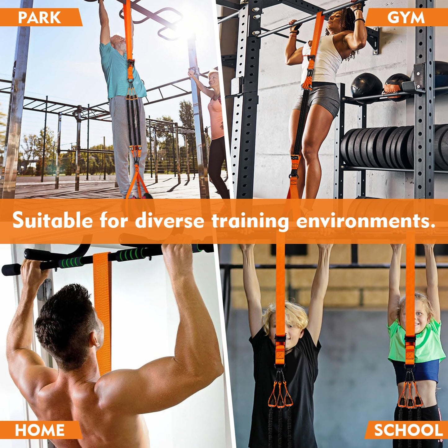 Pull Up Assistance Bands, Resistance Band for Pull Up Bar Workout, 8PCS Pull Up Bands Set for Enhanced Strength Training, Muscle Training, Back, Arm, with Feet Rest for Men Women, Adjustable