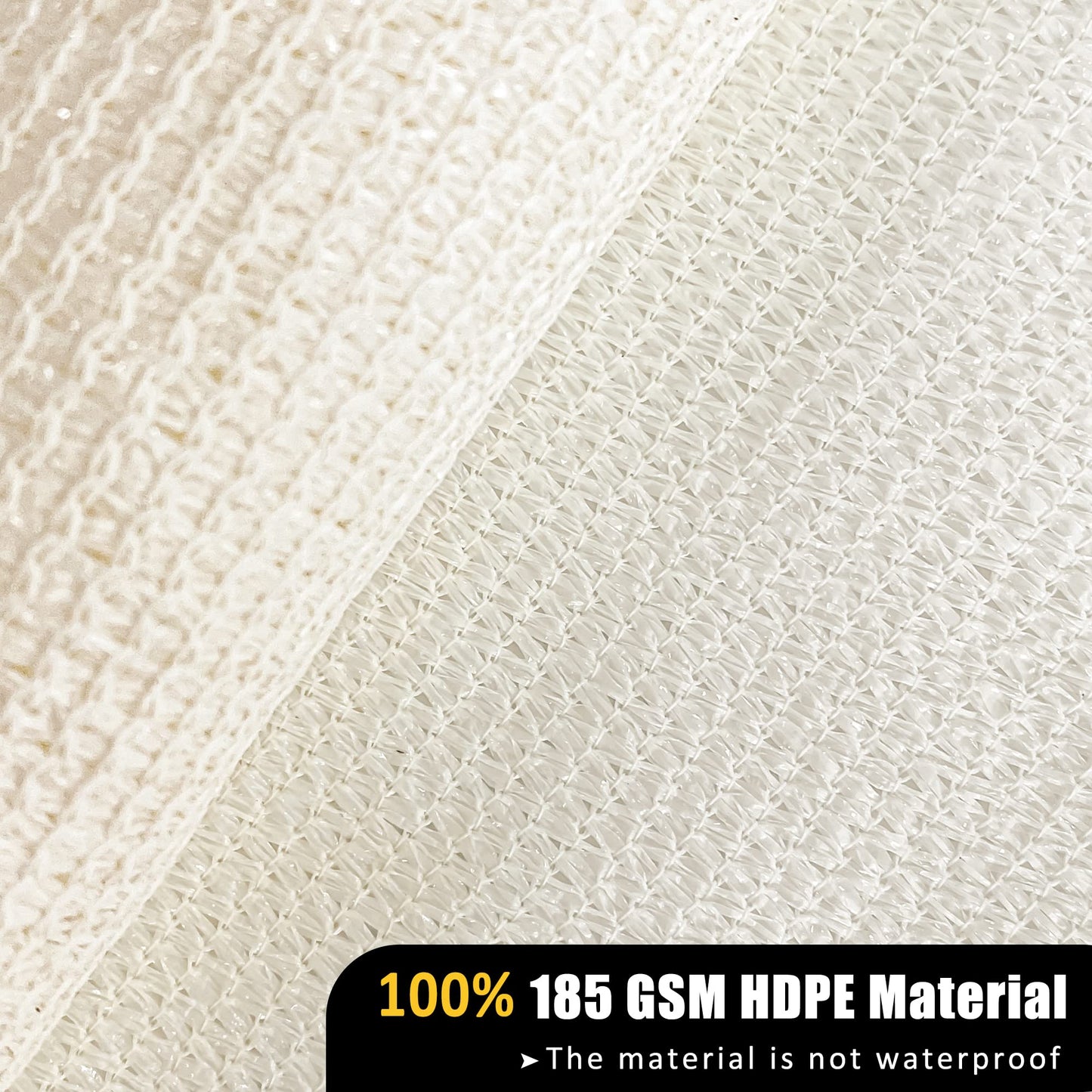 Yardmaker 16'x16'x23' Sun Shade Sail Right Triangle Canopy Shade Cover for Patio Garden Outdoor Backyard, Cream