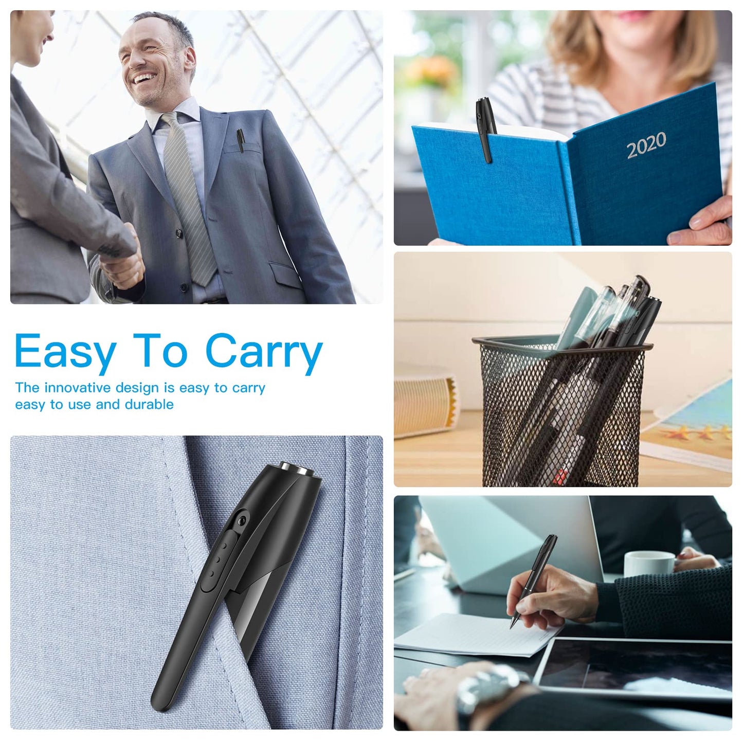 1080P Spy Hidden Camera Pen No WiFi Indoor Home Office Security Camera Outdoor Mini Body Video Camera Small Compact Secret Camera Monitor Nanny Camera Video or Picture Taking