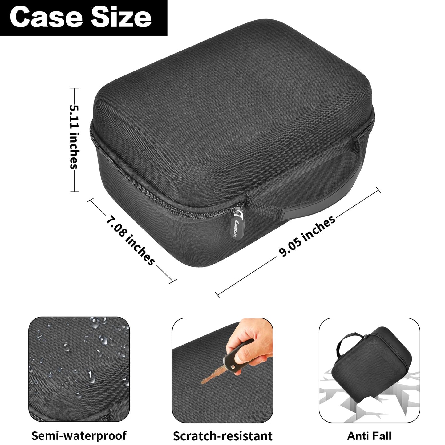 COMECASE Case Compatible with Square Terminal Credit Card Reader, Mobile POS Machine Storage Holder for Terminal Charger and Over 5 Receipt Paper Rolls with Large Accessories Mesh Pocket (Bag Only)