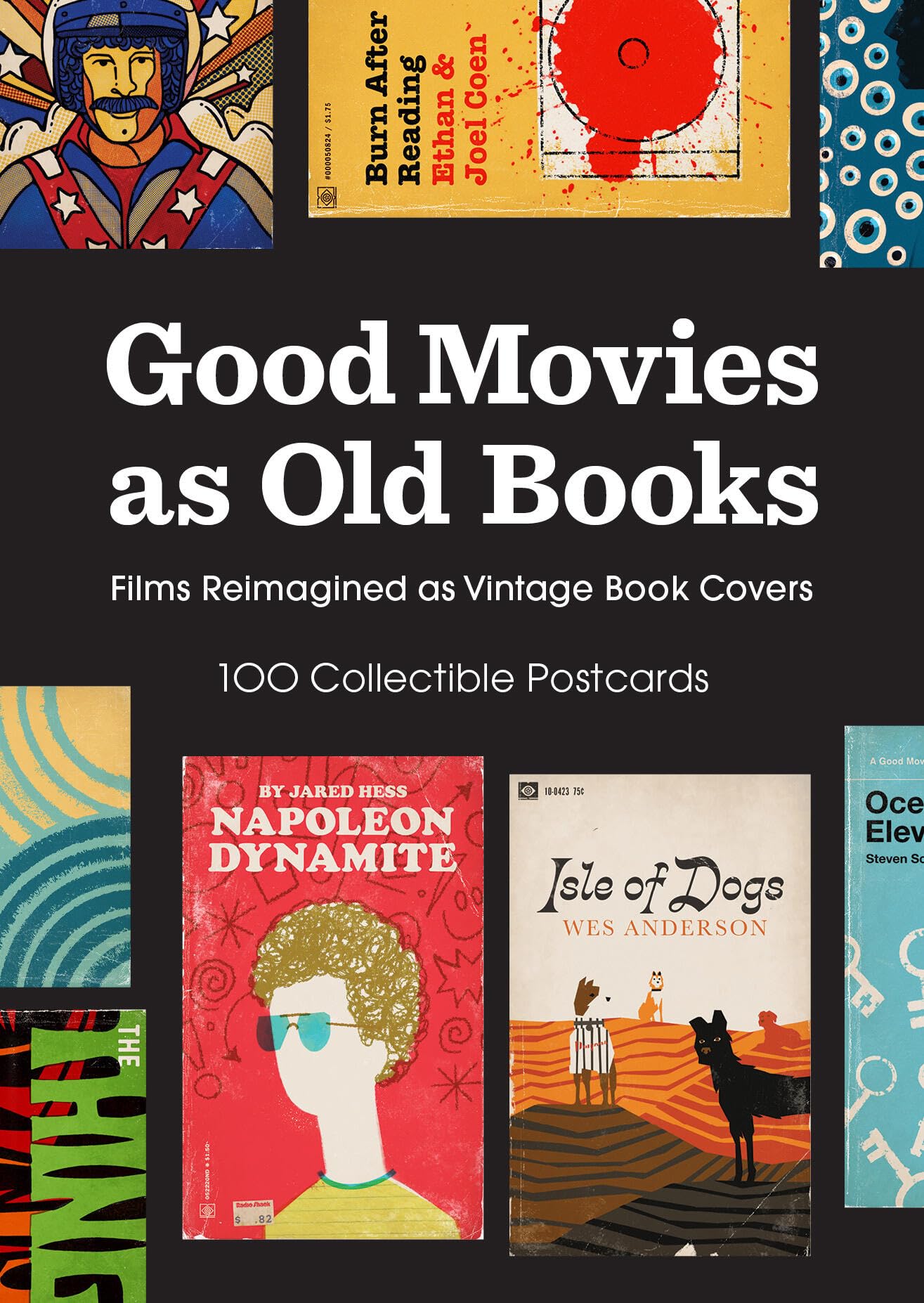 Good Movies as Old Books Postcards - Films Reimagined as Vintage Book Covers