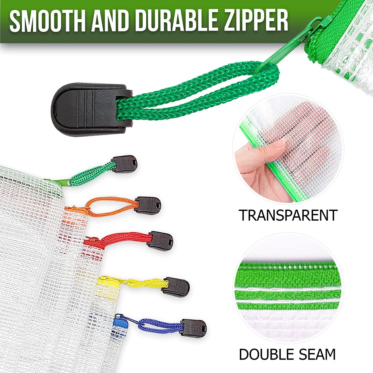 32 Pack Mesh Zipper Pouch Bags A3-17.7x12.6 - Plastic Zipper Pouches for Organizing - Board Game Bags - Puzzle Organizer Bag - Large Zippered Pouch Bag - Mesh Pouches with Zippered - Puzzle Storage