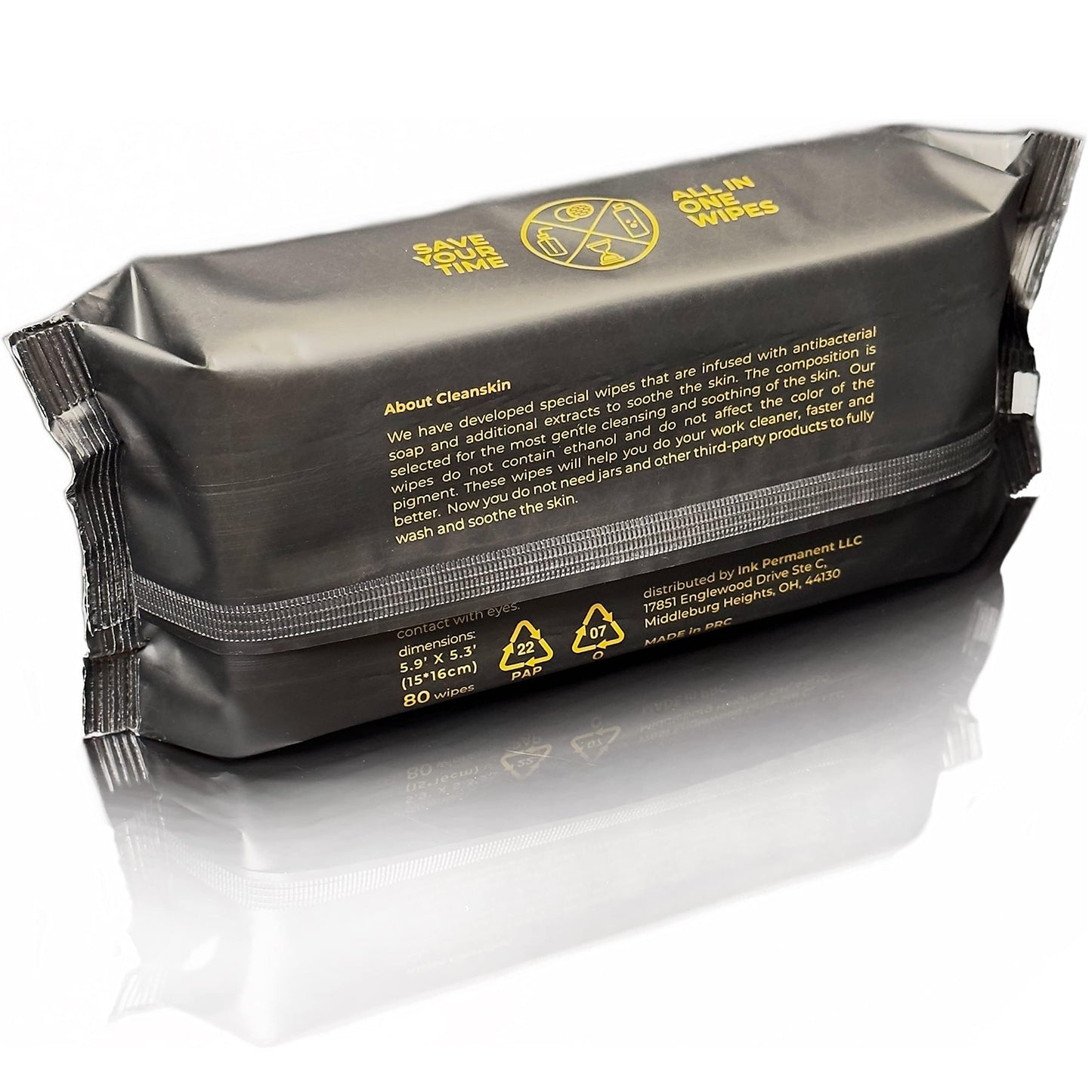 CleanSkin Cleansing Safe Green Soap Wipes for Tattooing All in One solution To Heal and Clean Tattoos, PMU & Piercings | Alcohol and Fragrance Free, Unscented | 80 Count (Pack of 6)