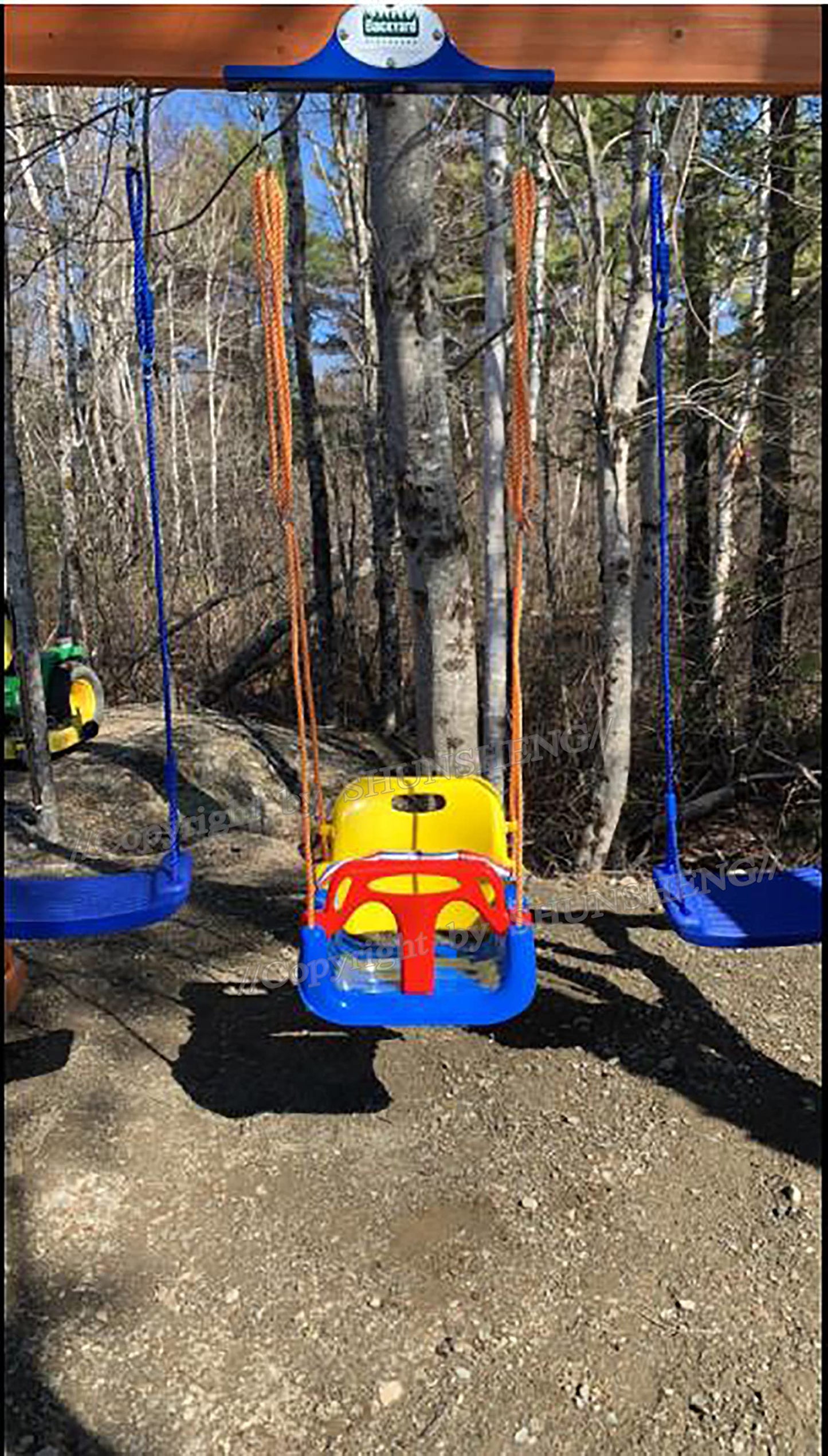 3-in-1 Swing Set for Kids,Hanging Swing Anti-Flip Snug & Secure Detachable Children to Teens Swing Easy Assembly & Store for Outdoor Playground(Blue)