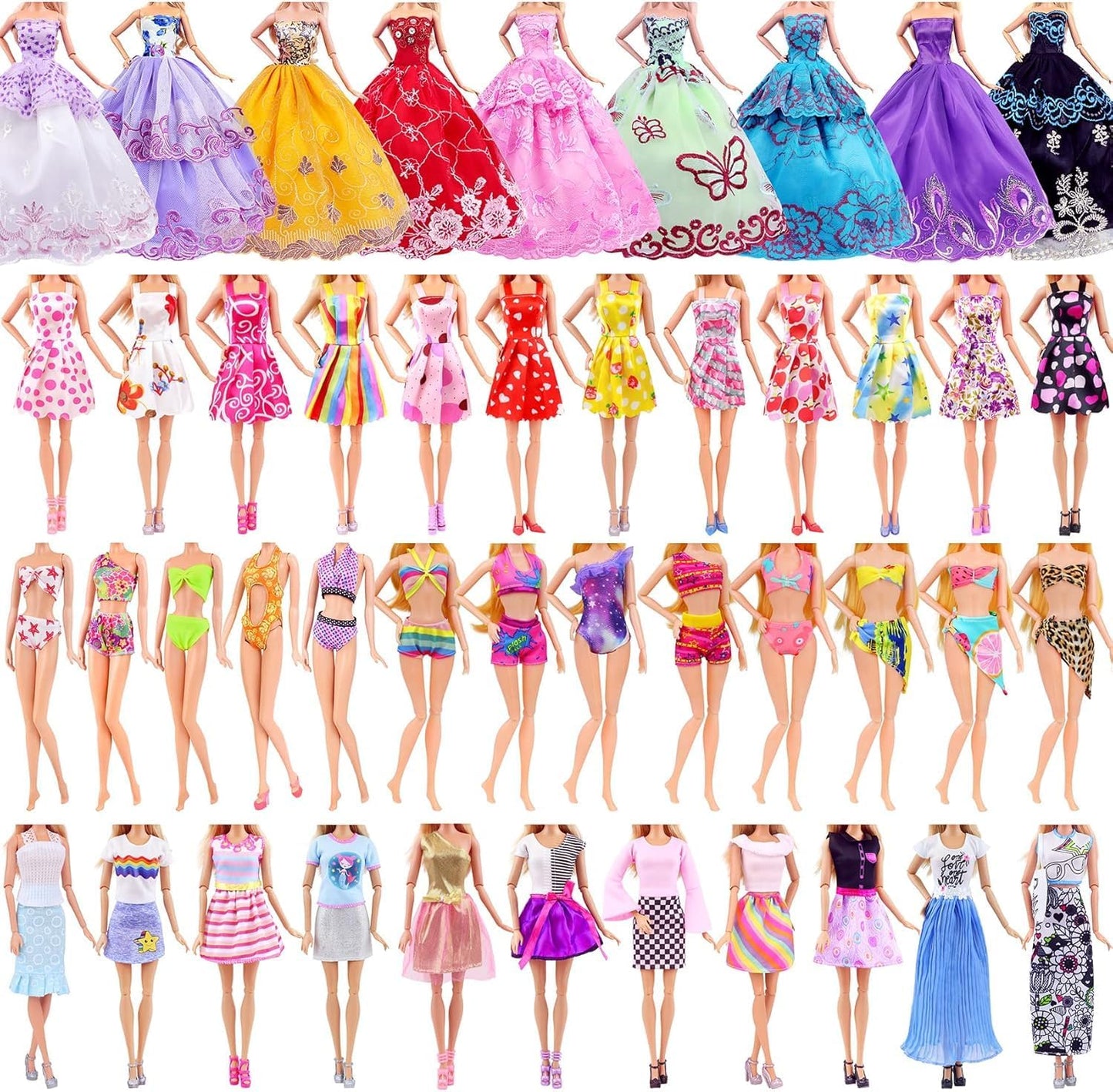ZITA ELEMENT 120 Pcs Fashion Doll Closet Wardrobe for Clothes and Accessories Storage Include Clothes, Dresses, Shoes, Shoes Rack, Bags, Necklace, Hangers for 11.5 Inch Girl Doll Clothes