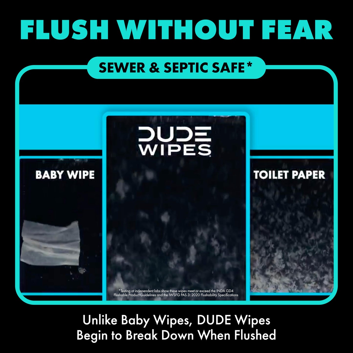DUDE Wipes - Flushable Wipes Travel Pack - 6 Pack, 108 Wipes - Mint Chill Extra-Large Adult Wet Wipes - Vitamin-E, Aloe Vera, Eucalyptus, and Tea Tree Oils - Septic and Sewer Safe Butt Wipes