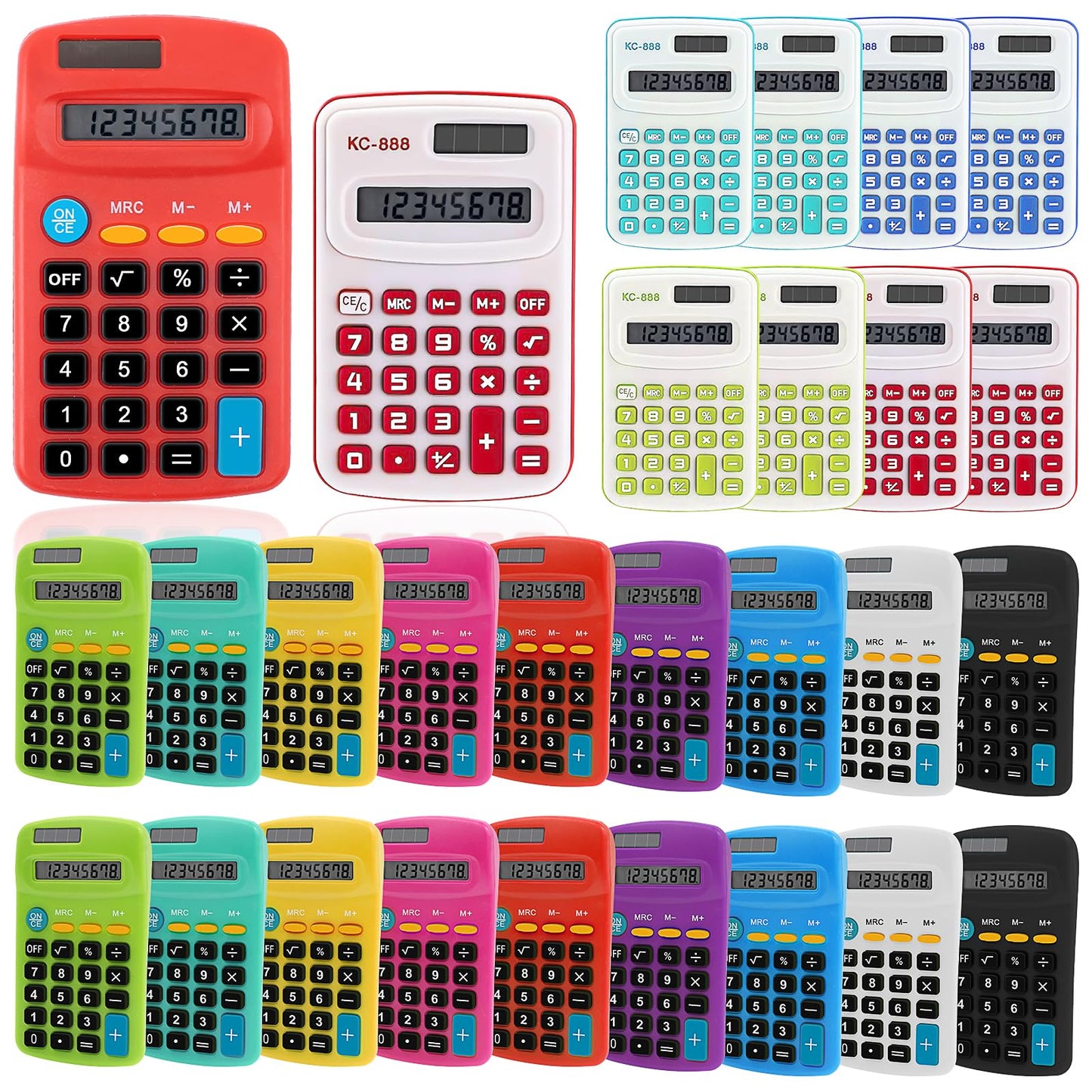26 Pack Pocket Calculator Small Battery Powered Basic Calculator Bulk Mini Size 4 Function Hand Held Calculator for Students Kids School Home Office in