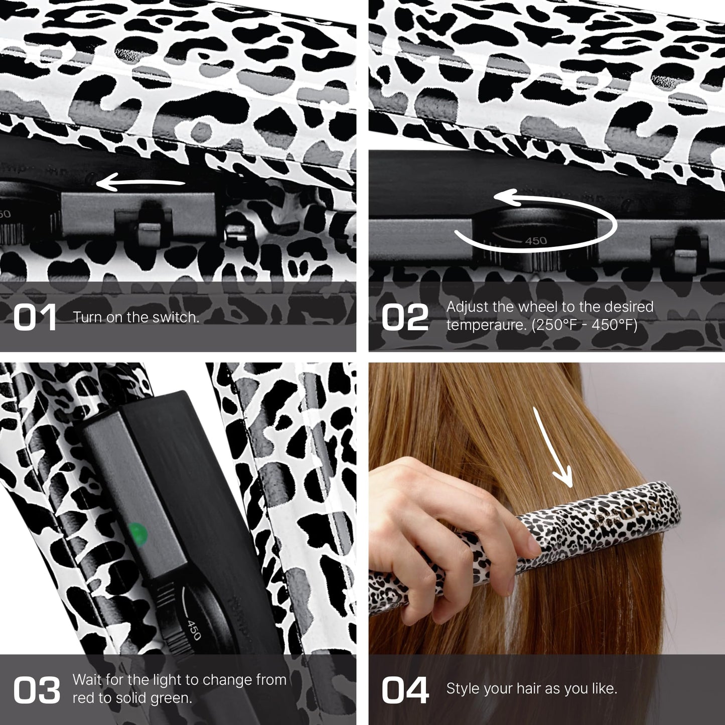 Red by Kiss 1" Designer Series Ceramic Styler Flat Iron – 450°F Max Heat, Variable Heat Control, 1 Inch Flat Iron for Soft & Silky Hair, 360° Swivel Cord, Frizz-Free, Professional Styling Tool
