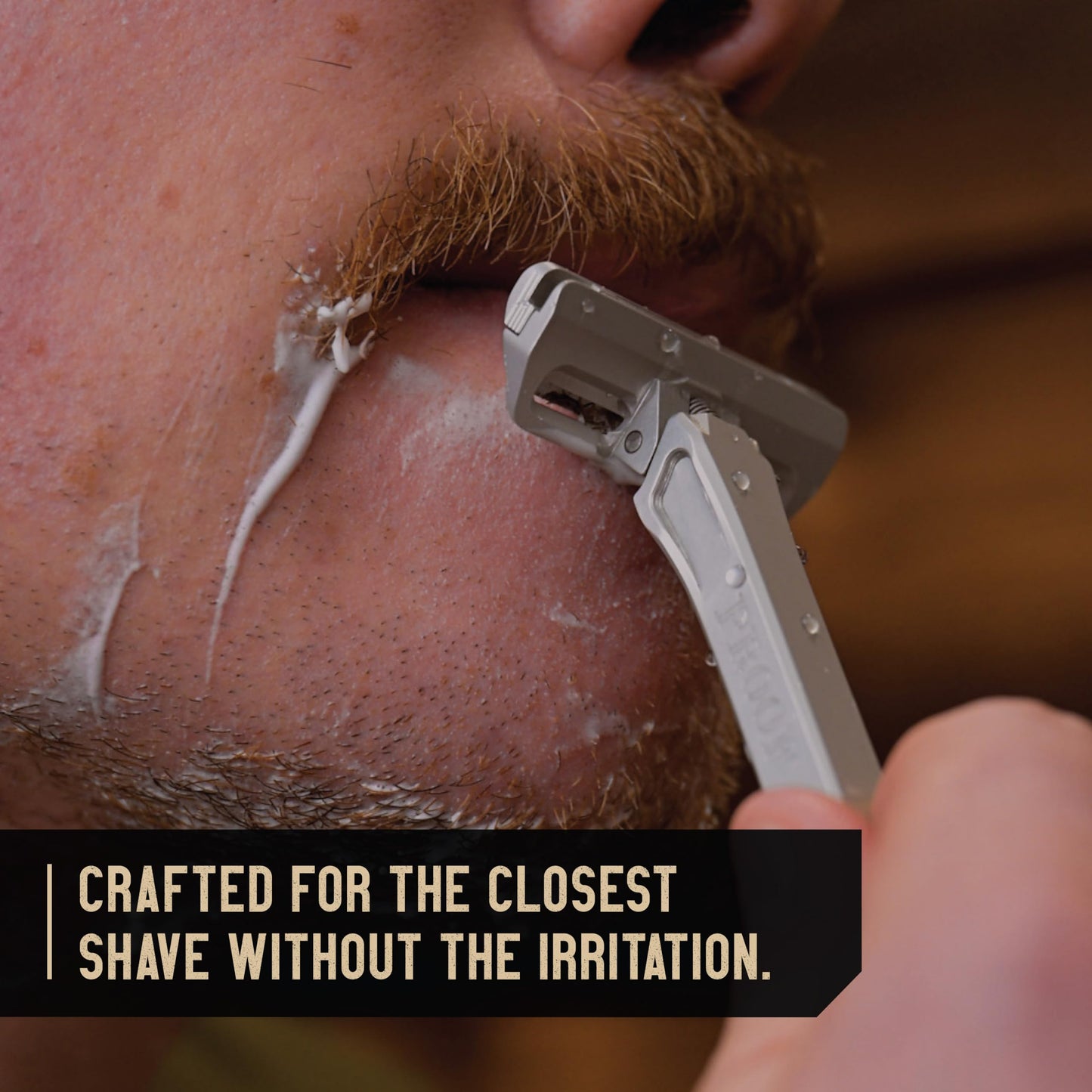 Proof Single Blade Razor for Men Pivoting Head Made in USA - CNC Machined Aluminum Easy Blade Replacement - Includes Genuine Leather Travel Case and Safety Razor Blades