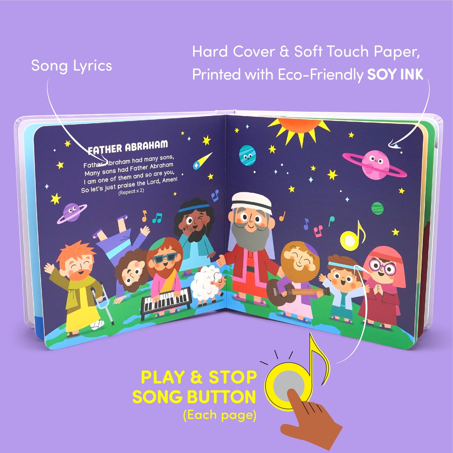Bible Stories Christian Sound Books for Toddlers | Musical Baby Song Book | Sing Along Book Toys for Kids | Interactive Toddler Books for Baptism Gifts, Easter Baskets & Birthdays