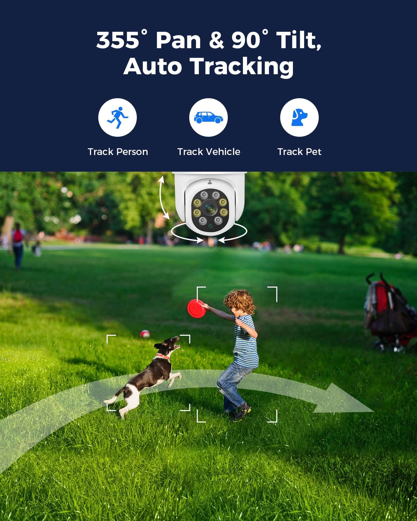 2K Wireless Security Camera Outdoor Pan Tilt Digital Zoom Camera With Floodlight,Motion Tracking,3MP 2.4G WiFi Camera,Light Alarm,Color Night Vision,PC&Mobile Remote View,Two-Way Audio Security Camera