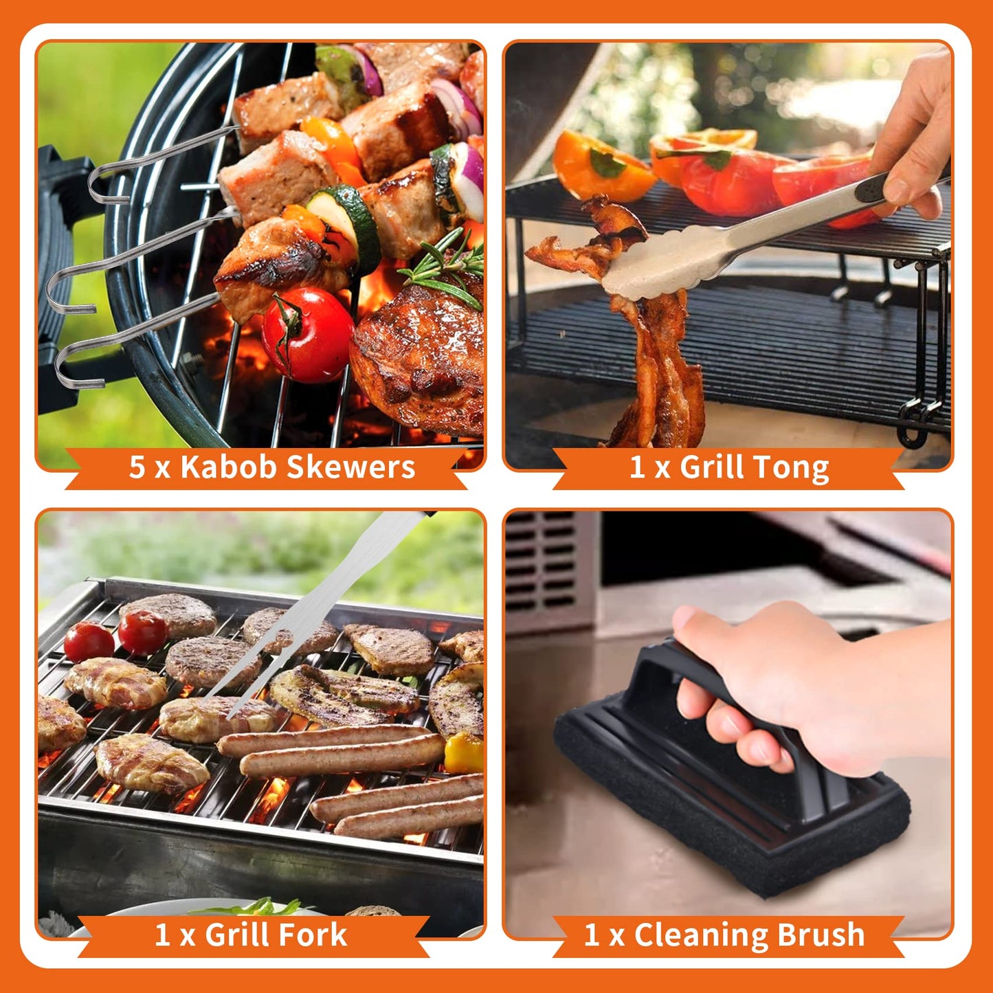 Bbcuepro 24 PCS Griddle Accessories Kit - Stainless Steel Flat Top Grill Spatula Kit for Outdoor Barbecue Teppanyaki Camping Cooking, Blackstone and Camp Chef - Professional Grill BBQ Spatula Set