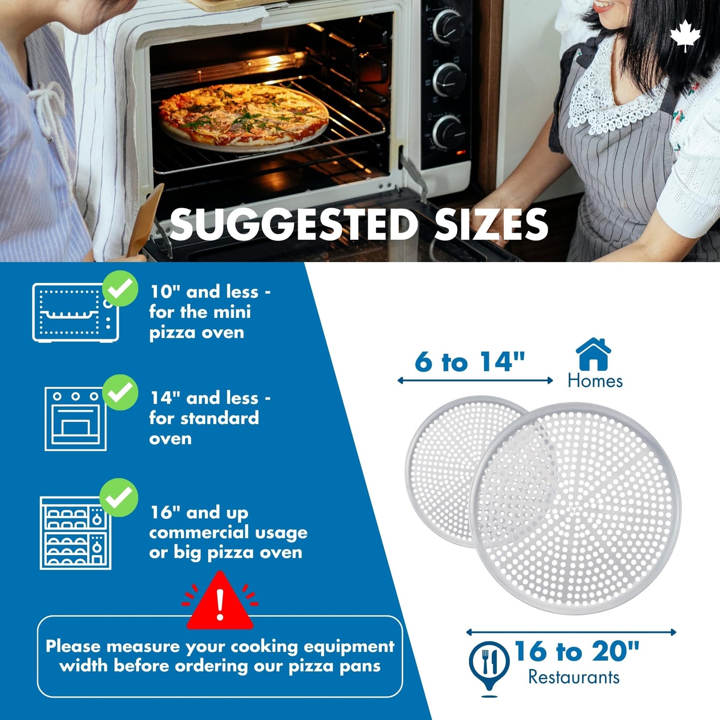 Norjac Pizza Pan with Holes, 16 Inch 2 Pack, Aluminum Pans for Oven, Round, Rust-Free & Heavy-Duty, Perforated Baking Tray for Crispy Crust