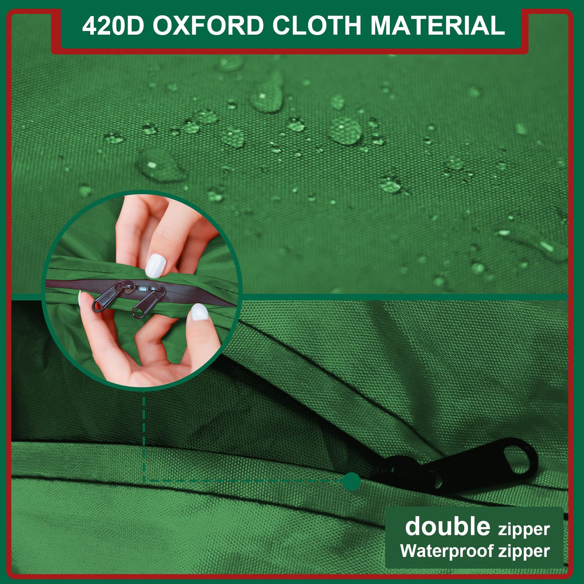 Christmas Tree Storage Bag Fits 9-12 Ft Tall Artificial Xmas Trees, 420D Oxford Heavy-Duty Waterproof Storage Bags, 68" L X 30" W X 20" Extra Large Xmas Tree Bag with Handles & Zipper (Green,2 Pack)