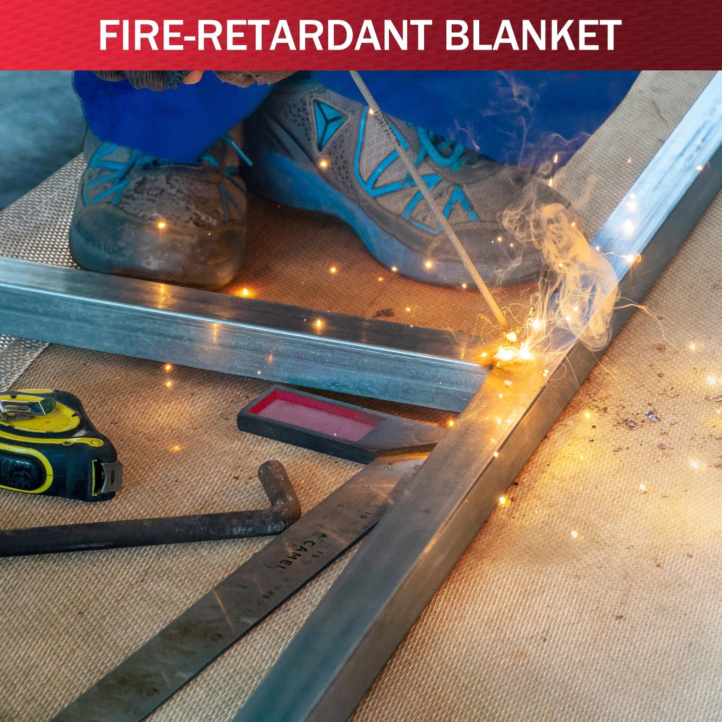 Fiberglass Welding Blanket - 4x6 ft Heavy Duty Welders Blanket, 1022 °F Fire Retardant Blanket, Insulation Blanket for Industrial, Smoker, Camping, Grill