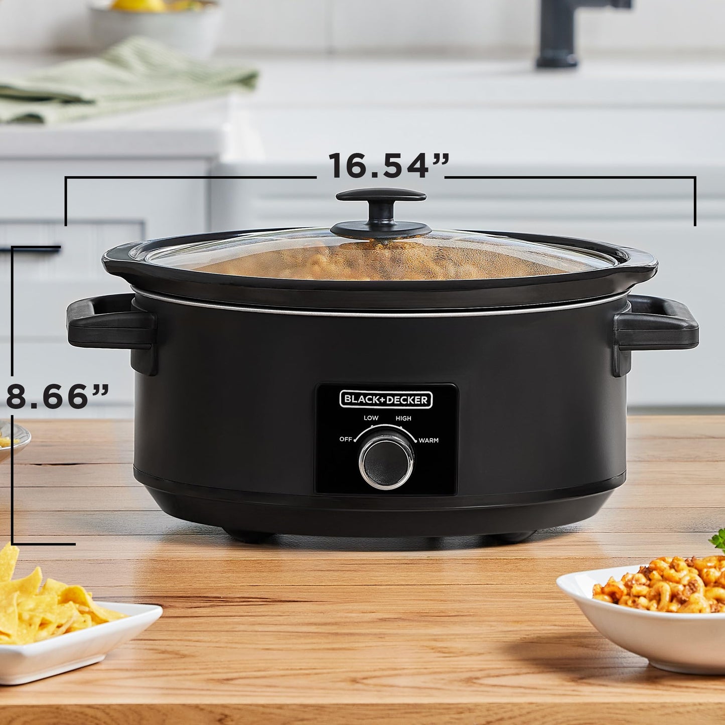BLACK+DECKER 7-Quart Slow Cooker, SCD4007, Chalkboard Exterior, Locking Lid, 3 Heat Settings, Removable Stoneware Crock