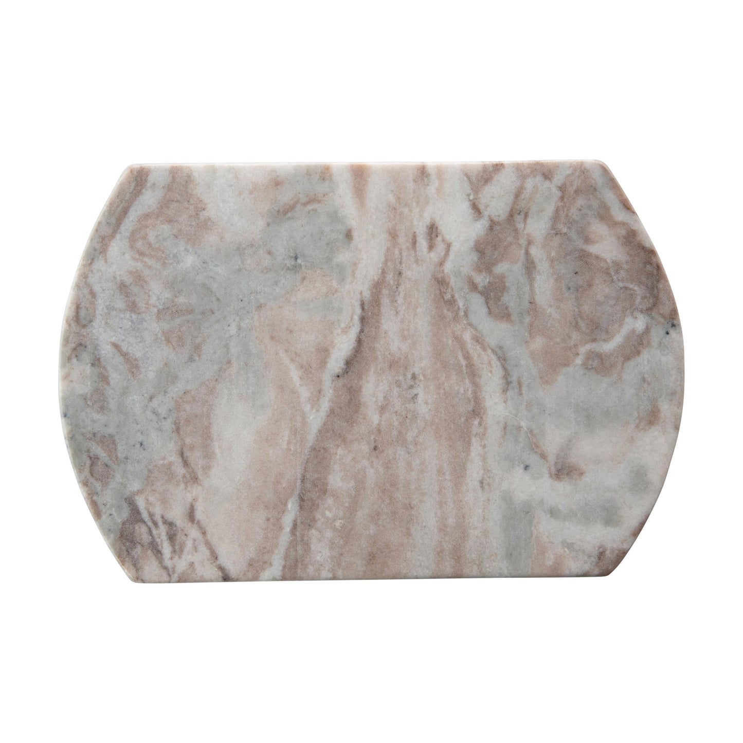 Creative Co-Op Long Marble Cutting Board, Buff, 12" x 8"