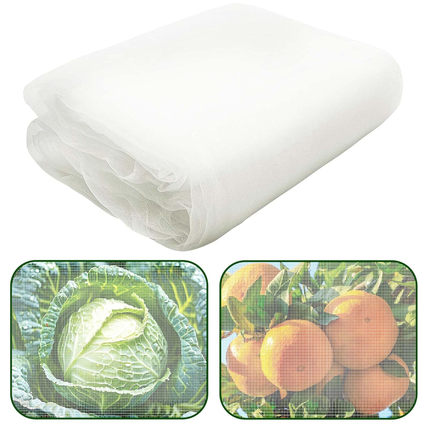 33 x 13 Ft Garden Plant Mesh Netting - Insect Bird Barrier Fine Mesh Net for Garden Protection - Garden Bug Netting Plant Cover for Protect Greenhouse Raised Beds Plant Fruits Tree Flower