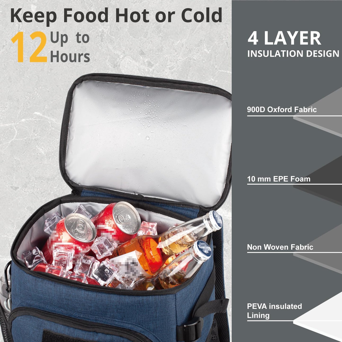 25L Backpack Cooler Keep All Drink Cold for Long Periods of Time Cooler Backpack Insulated Waterproof Portable High Durability Small Cooler Backpack with Compartment for Hiking Camping Beach