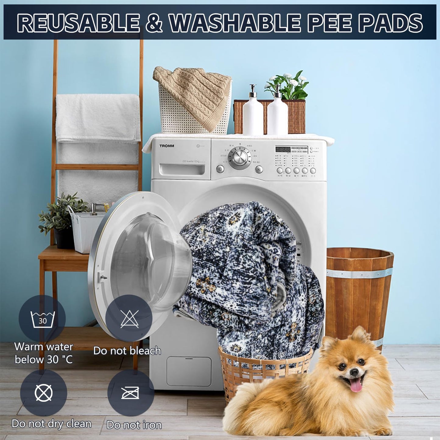 AIHSUMC Washable Thickened Pee Pads for Dogs, 2 Pack (36"x42") Upgrade Reusable Puppy Pads with Non-Slip Rug, Super Absorbent Leakproof Puppy Training & Whelping Pads for Dogs, Doggie
