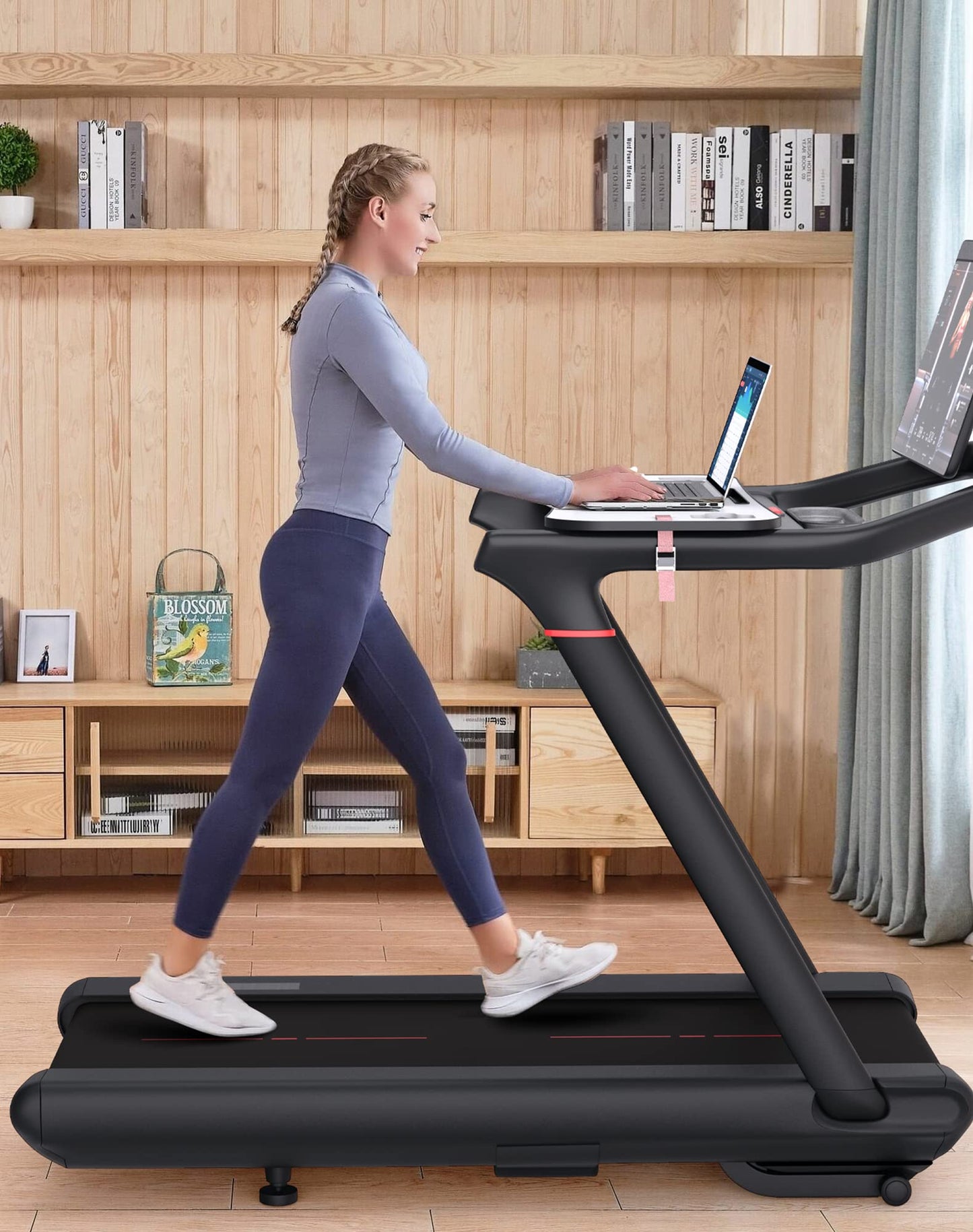 Qsxou Treadmill Desk Attachment,Laptop Stand Peleton Accessories for Tread,Workstation for Home/Office