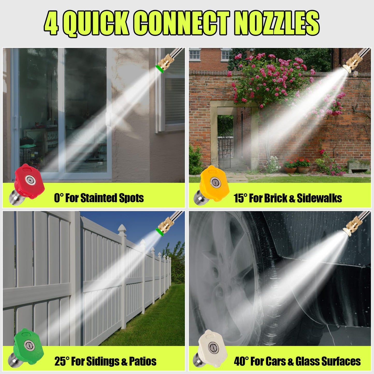 2500PSI Electric Pressure Washer, 1.8GPM 1650W High Power Washer Machine with 4 Quick Connect Spray Nozzles and Detergent Tank for Cleaning, Cars, Decks, Driveways, Patios