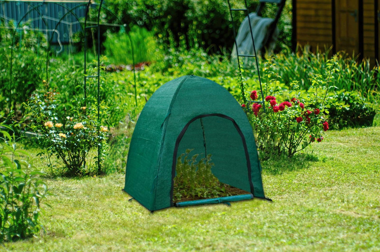 YAMYGA Winter Plant Covers for Snow and Ice Protection Shrub Cover Freeze Protection Plant Tent Protect Outdoor Plant and Potted Plant from Snow Frost Sun and Animal with Zipper Door 28*28*30 (2Packs)
