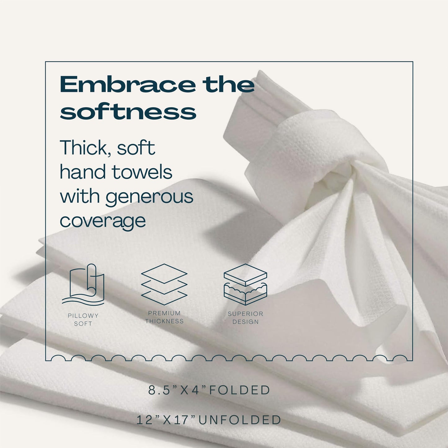 Lintext Disposable Linen-Feel Guest Towels - 12" x 17" Cloth-Like Hand Towels - Made in USA, Soft and Absorbent Paper Napkin for Bathroom, Kitchen, Or Event [Extra-Soft - Pack of 200]