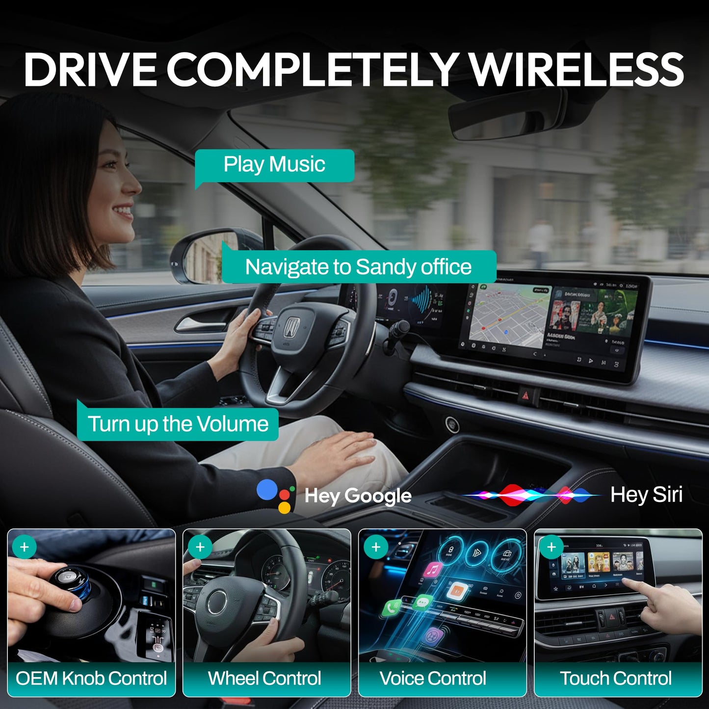 FLASHBEE 2026 [2-in-1] Latest Wireless CarPlay & Android Auto Adapter, Converts Wired to Wireless, Fast Auto-Reconnect, Dual-Band 5GHz WiFi + Bluetooth 5.3, USB-A & USB-C Compatibile, Mini Design