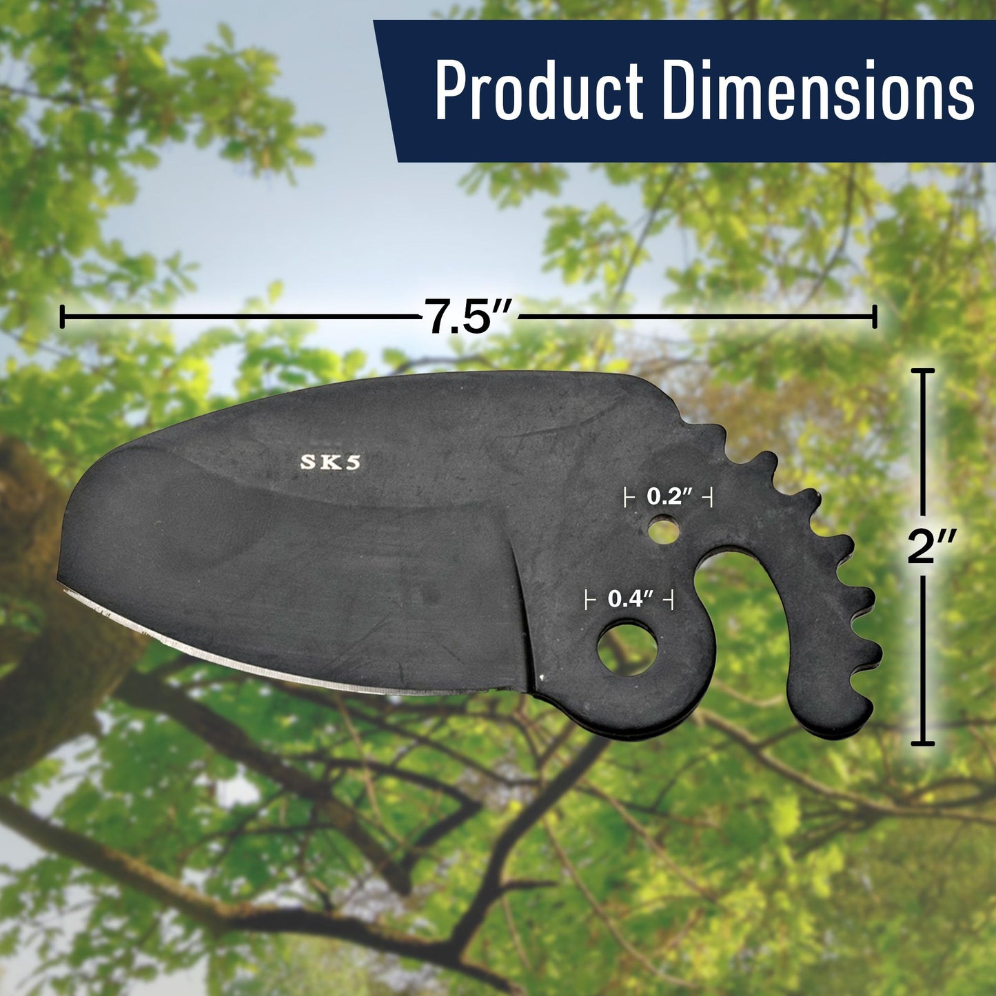 Anvil Lopper Replacement Blade - Large Coated Alloy Steel Blade for Double Ratcheting Anvil Loppers for Tree Trimming Heavy Duty Pruners - Gardening Tools by Kings County Tools