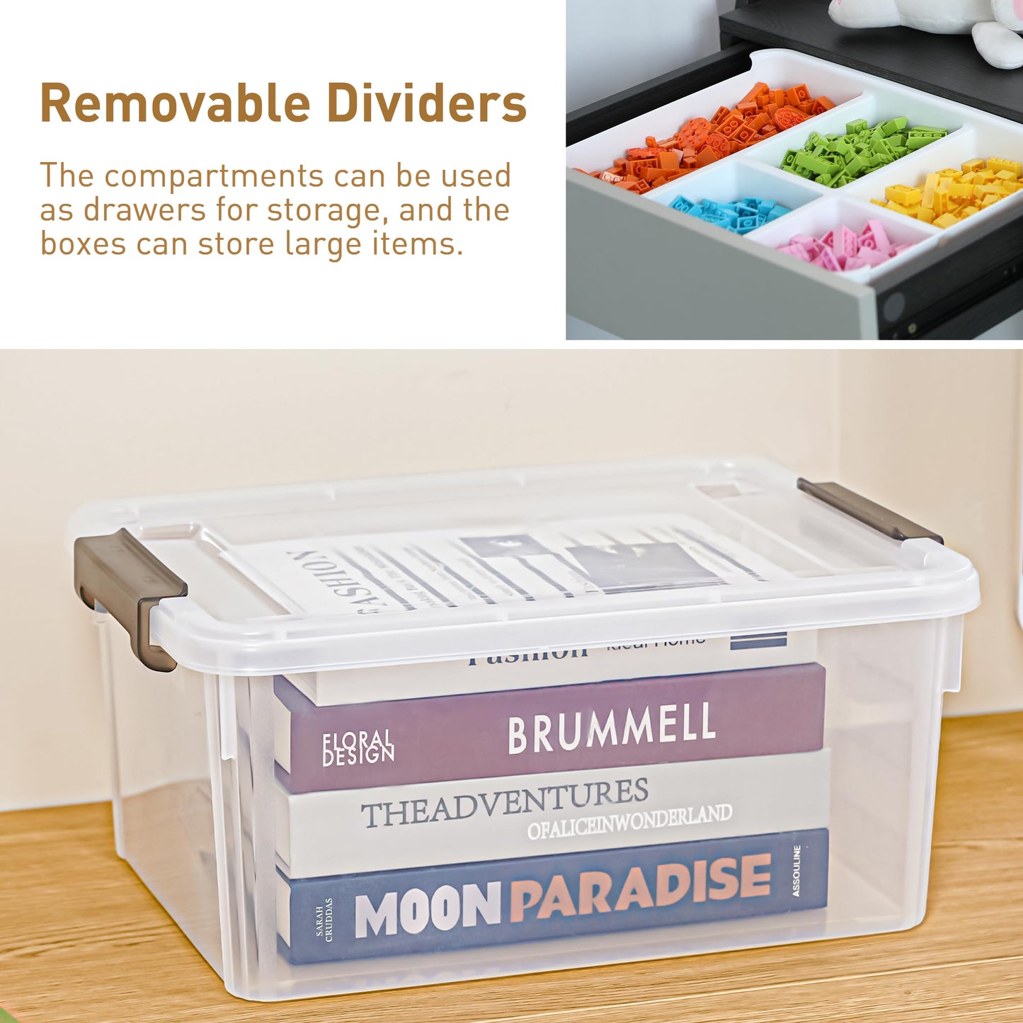 Citylife 17QT Plastic Storage Box with Removable Tray Craft Organizers and Storage Clear Storage Container for Organizing Bead, Tool, Sewing 2 Packs