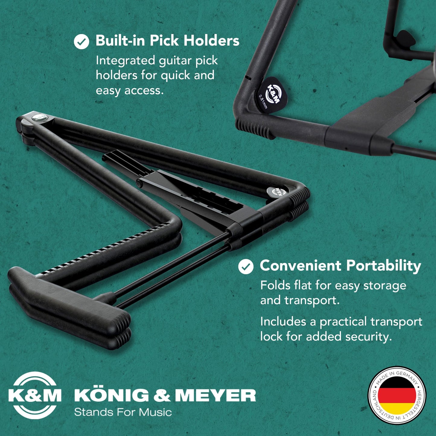 K&M Stands 17580-BLACK Heli 2 Acoustic Guitar Stand