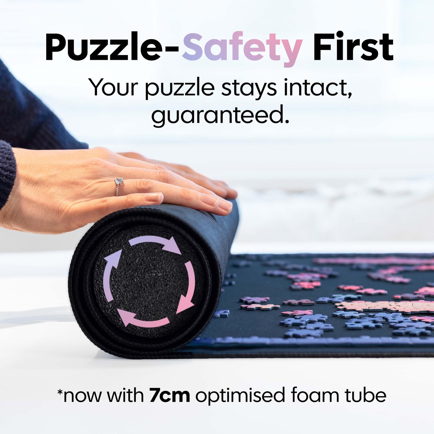 Puzzlup Puzzle Mat Roll Up 1500 Pieces - 26 x 47 Inches - Portable Non Slip Jigsaw Puzzle Keeper - Suited for Puzzles of 500, 1000 or 1500 Pieces