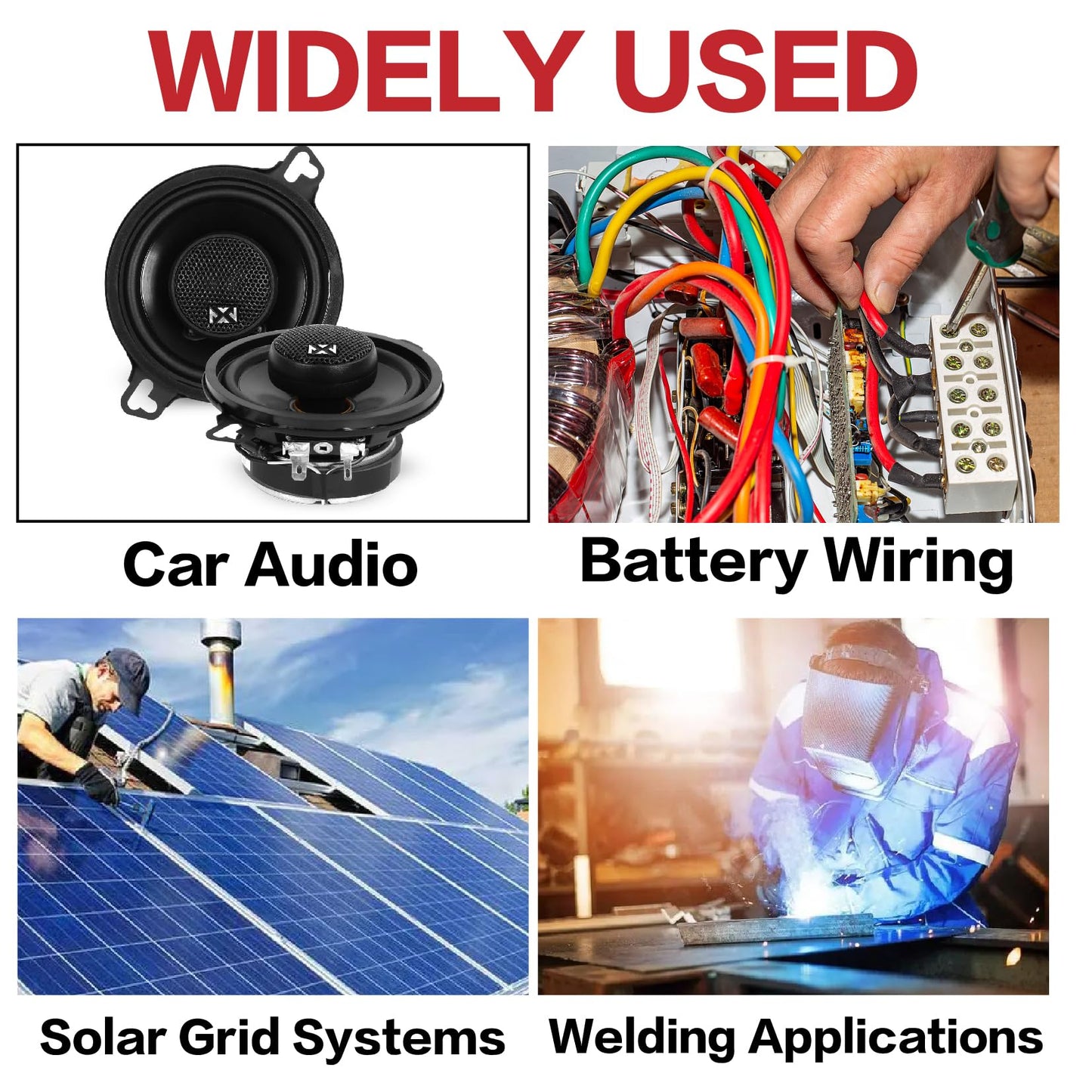 8 Gauge Wire (25ft Each - Red/Black) Copper Clad Aluminum CCA - Primary Automotive Wire,Car Amplifier Power & Ground Cable, 20PCS Lugs Terminal Connectors,20PCS 2:1 Heat Shrink Tubing
